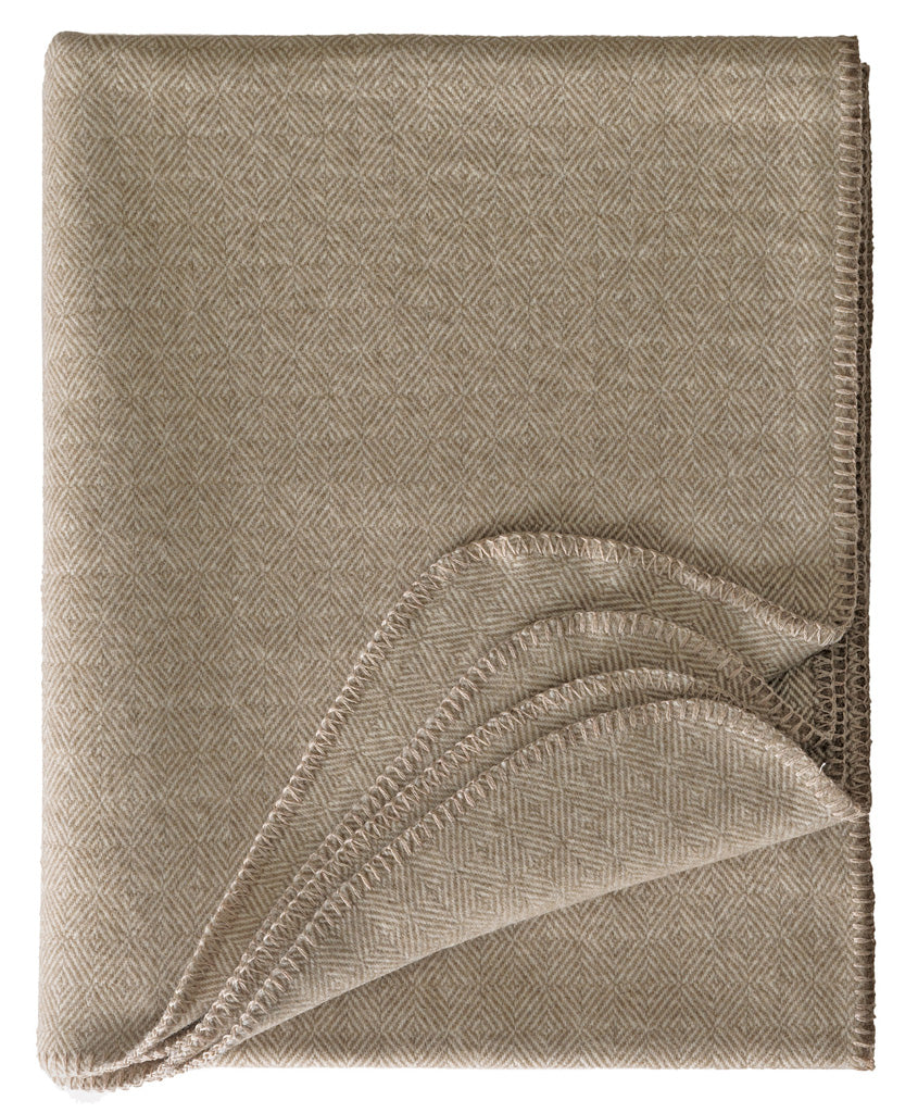 Schurwoll Plaid Aberdeen von Eagle Products aus reiner Merino Schurwolle in der Größe L, Farbe Natural