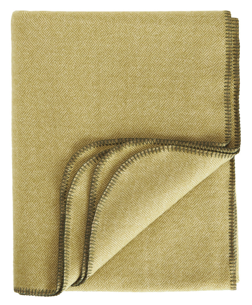 Schurwoll Plaid Aberdeen von Eagle Products aus reiner Merino Schurwolle in der Größe L, Farbe Erbse