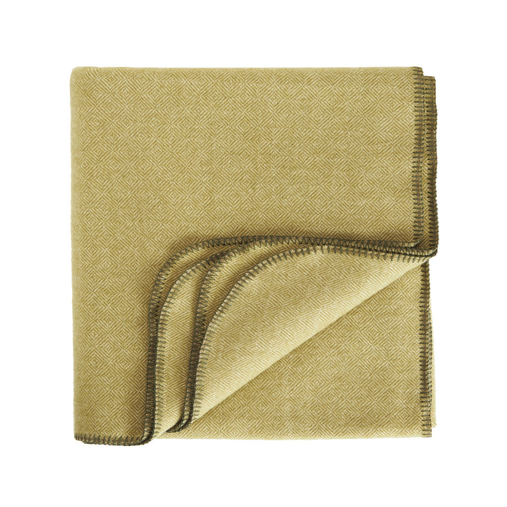 Schurwoll Plaid Aberdeen von Eagle Products aus reiner Merino Schurwolle, Größe S in der Farbe Erbsse