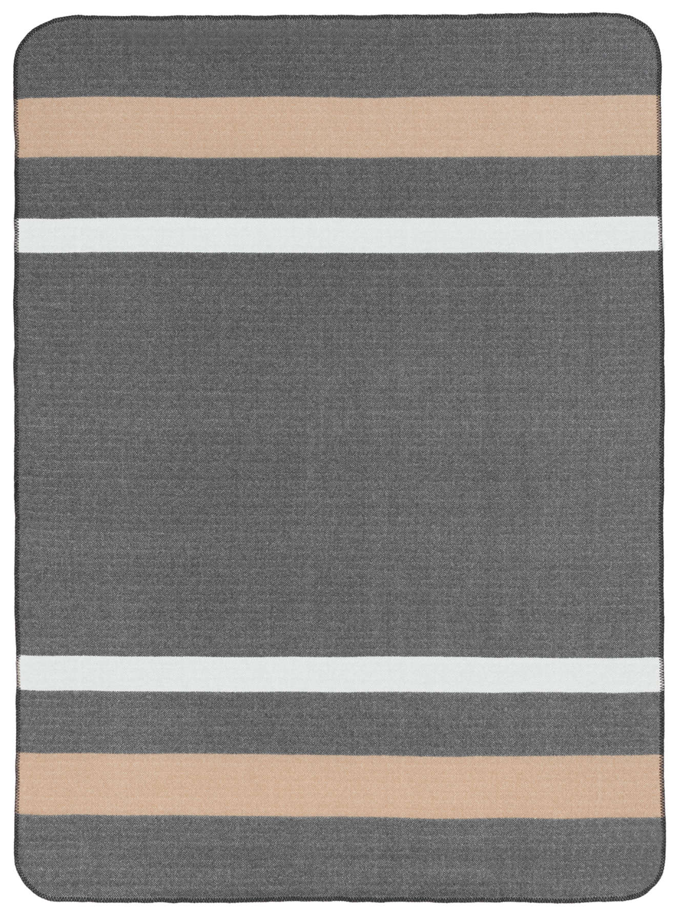 Plaid Liverpool aus reiner Schurwolle von Eagle Products in den Farben Schwarz und Natur