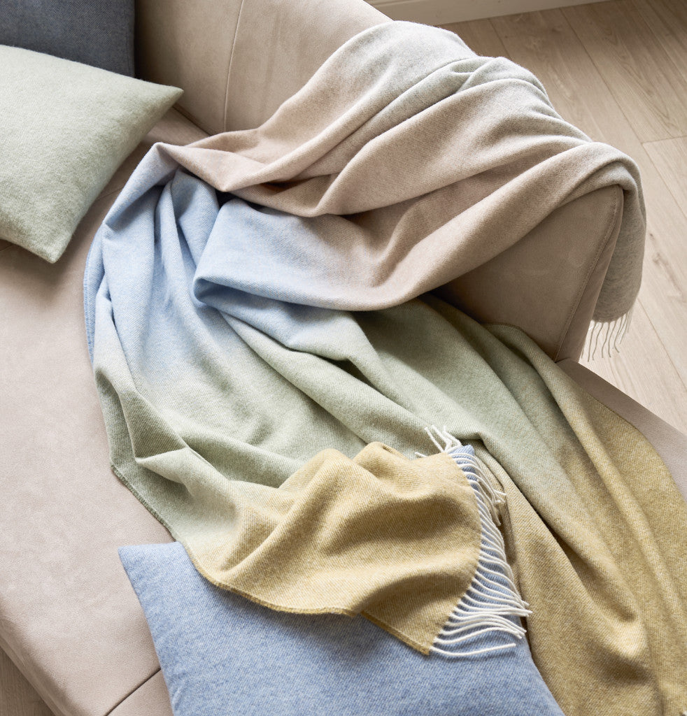 Eagle Products Missouri Plaid aus 100 % Merinowolle mit Farbverlauf Hellgrau-Jeans-Khaki