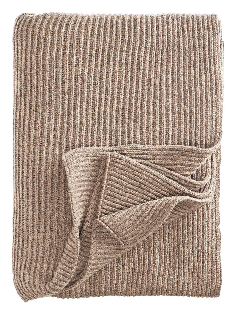 Eagle Products Malmö Plaid - Schurwoll Decke im Grobstrick in der Farbe Natur