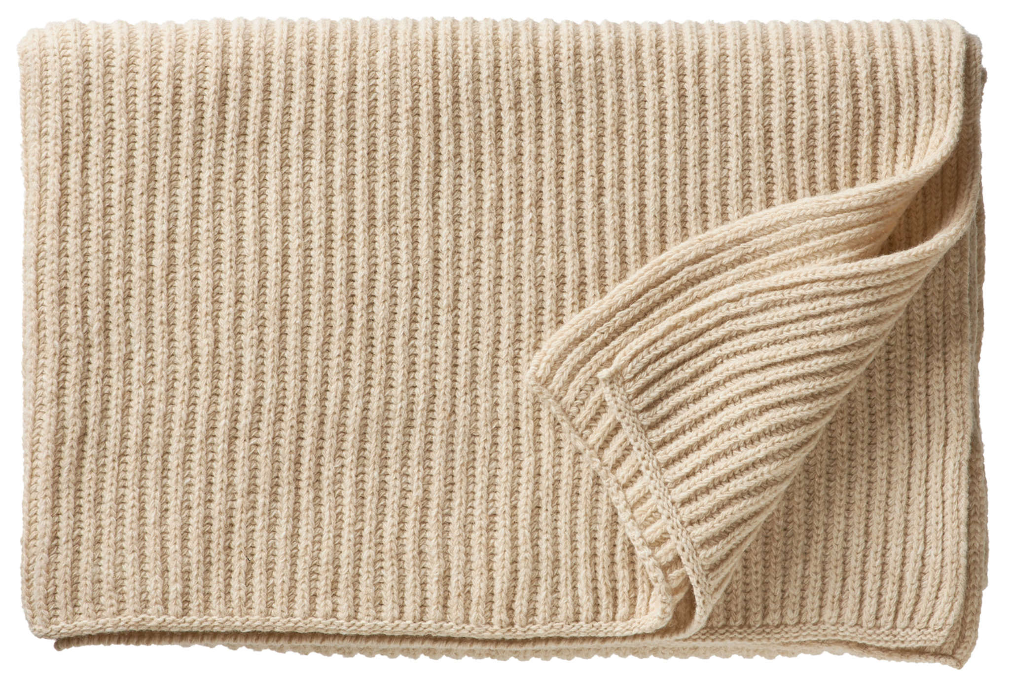 Eagle Products Malmö Plaid Größe S - Schurwoll Decke im Grobstrick in der Farbe Creme