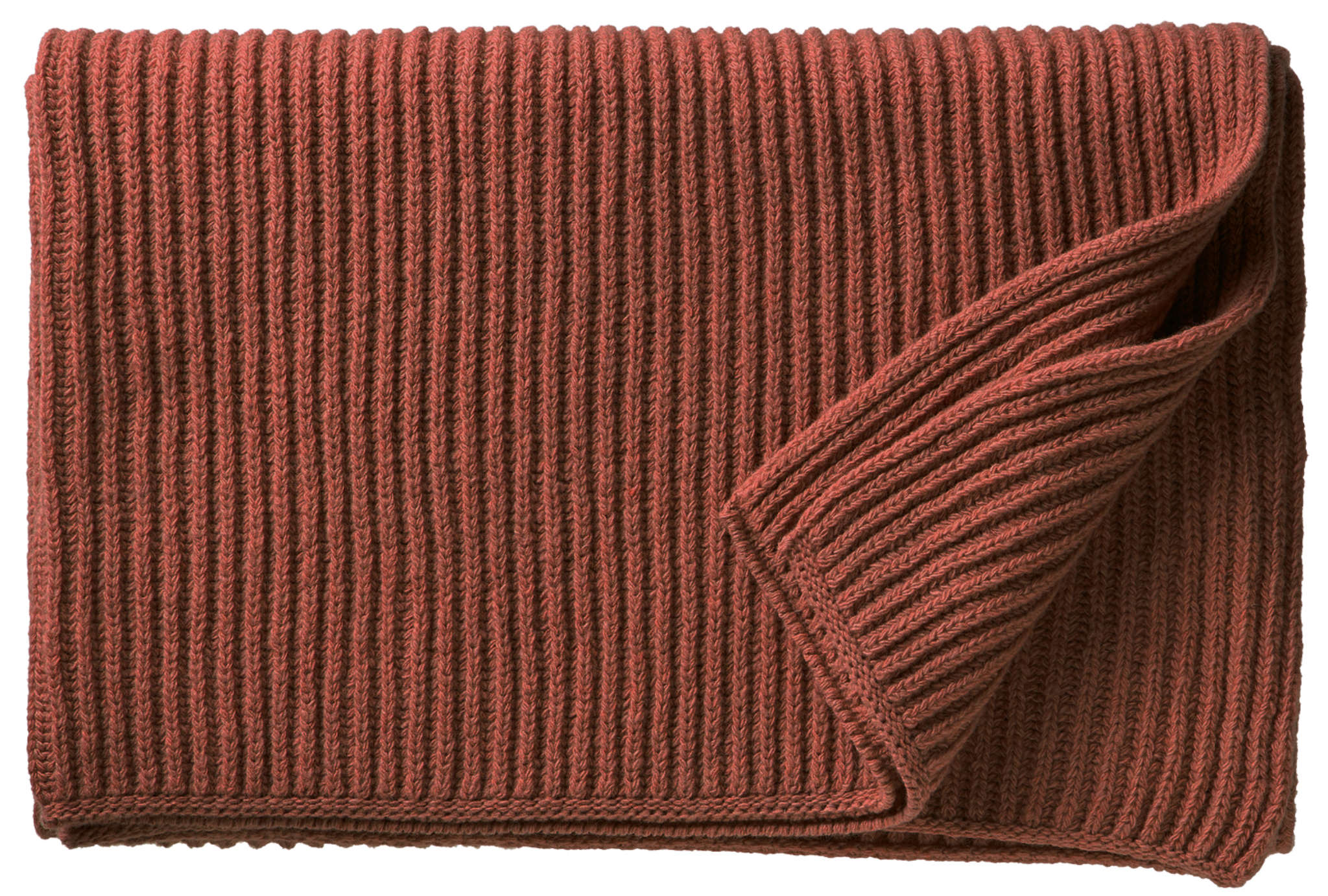 Eagle Products Malmö Plaid Größe S - Schurwoll Decke im Grobstrick in der Farbe Rost