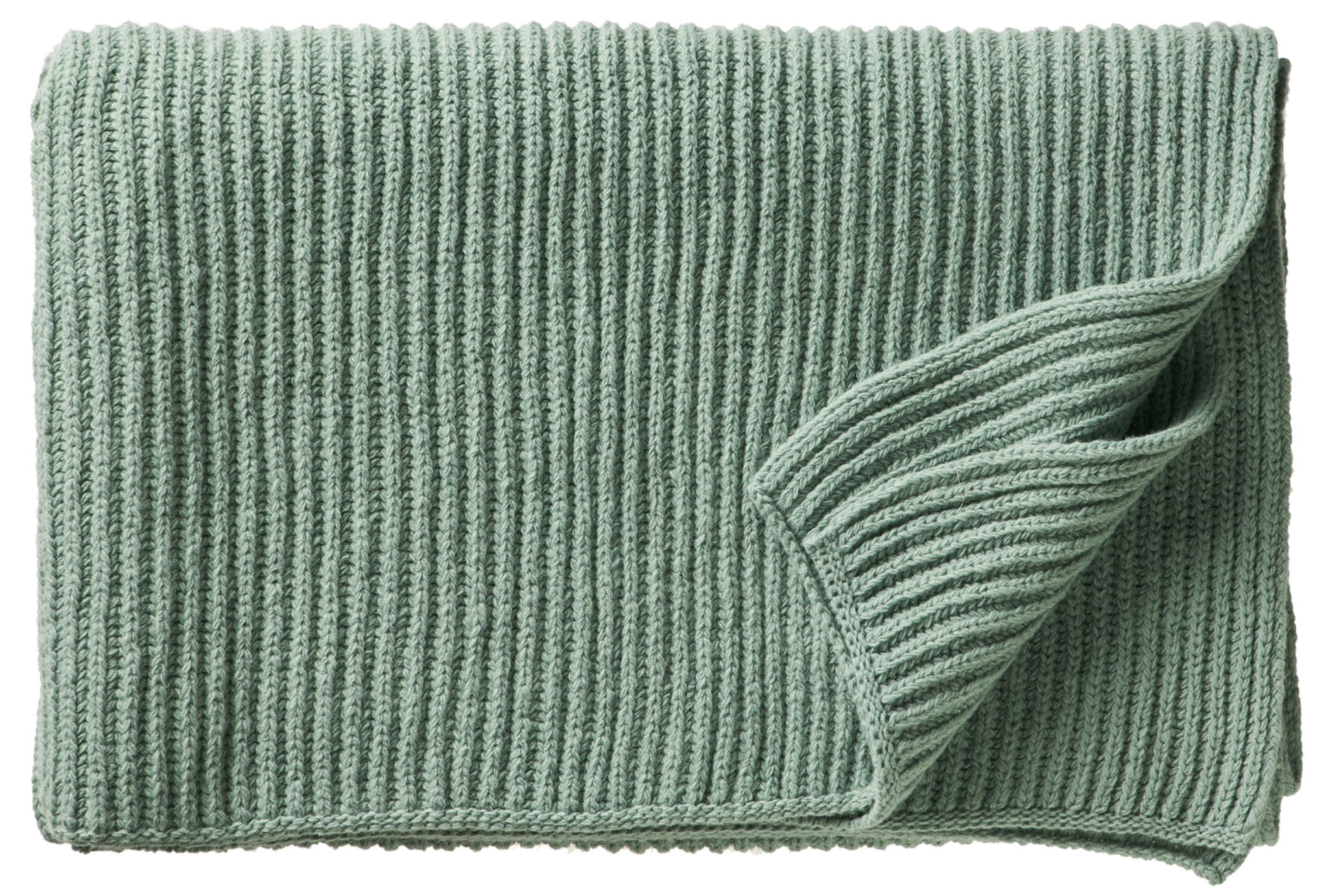 Eagle Products Malmö Plaid Größe S - Schurwoll Decke im Grobstrick in der Farbe Salbei