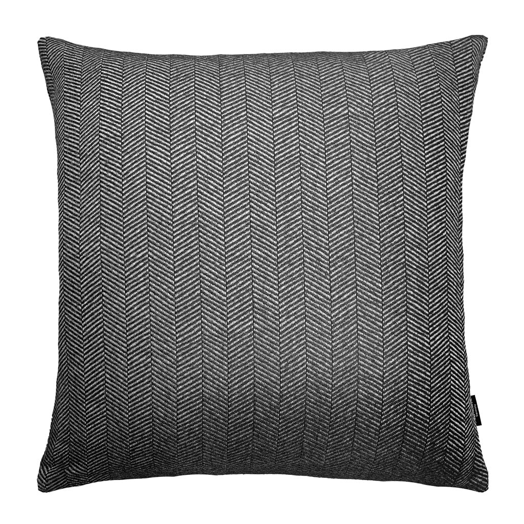 Colorado Kissenhülle von Eagle Products aus 100 % Merino-Schurwolle mit Fischgratmuster Reißverschluss, Made in Germany, Größe L, Farbe Schwarz