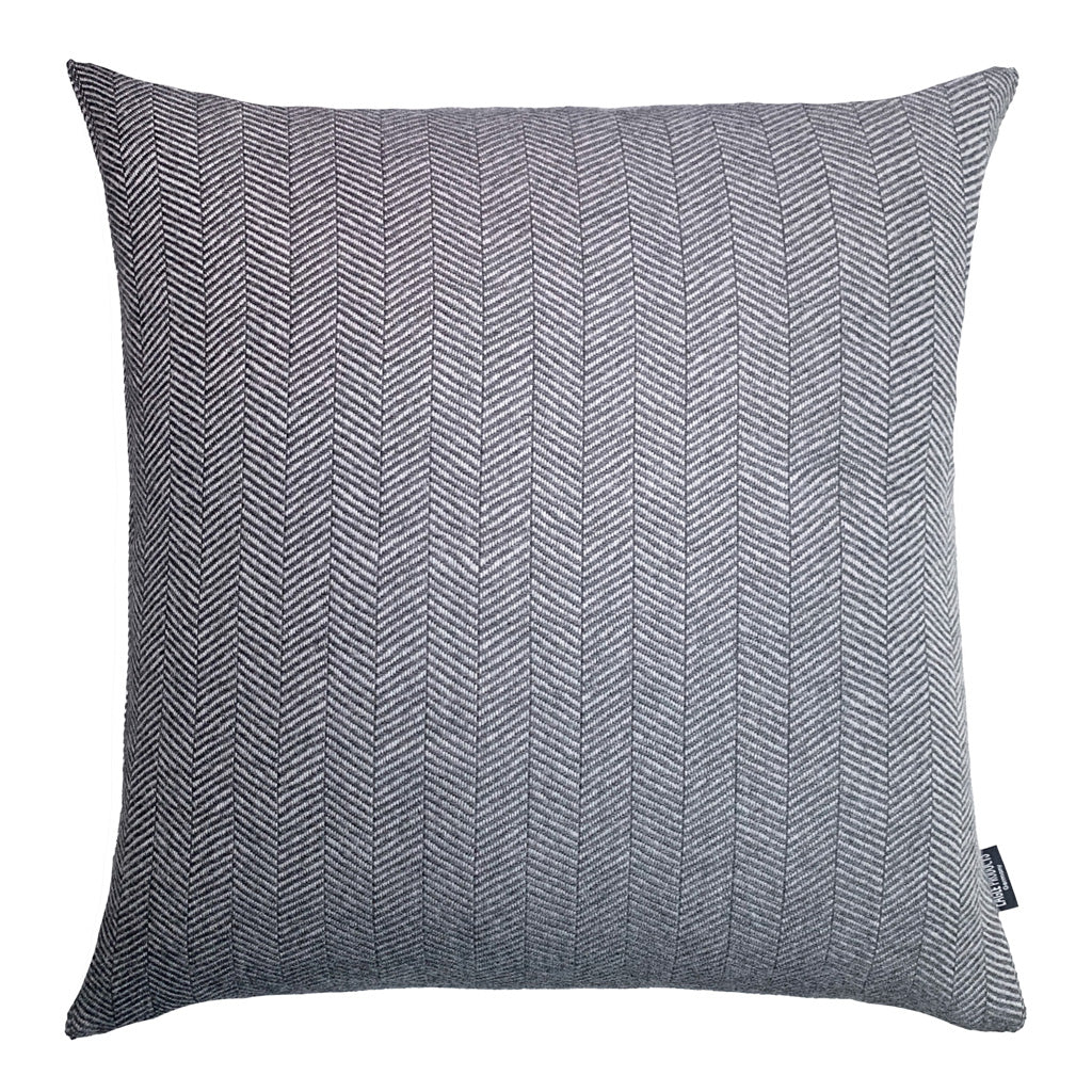 Colorado Kissenhülle von Eagle Products aus 100 % Merino-Schurwolle mit Fischgratmuster Reißverschluss, Made in Germany, Größe L, Farbe Mittelgrau