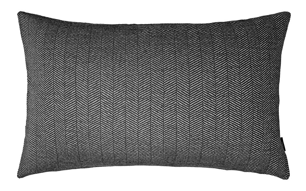 Colorado Kissenhülle von Eagle Products aus 100 % Merino-Schurwolle mit Fischgratmuster Reißverschluss, Made in Germany, Größe M, Farbe Schwarz