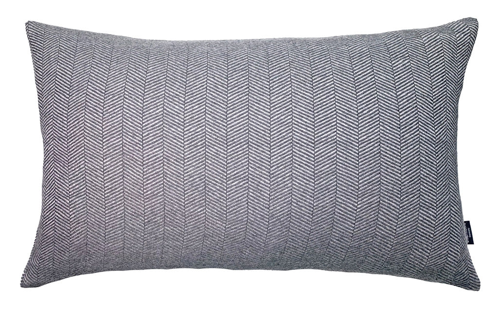 Colorado Kissenhülle von Eagle Products aus 100 % Merino-Schurwolle mit Fischgratmuster Reißverschluss, Made in Germany, Größe M, Farbe Mittelgrau