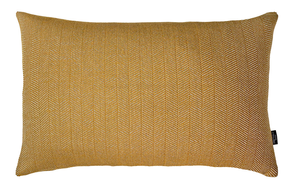 Colorado Kissenhülle von Eagle Products aus 100 % Merino-Schurwolle mit Fischgratmuster Reißverschluss, Made in Germany, Größe M, Farbe Gold