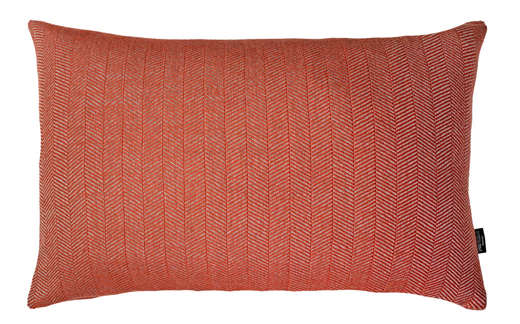 Colorado Kissenhülle von Eagle Products aus 100 % Merino-Schurwolle mit Fischgratmuster Reißverschluss, Made in Germany, Größe M, Farbe Rost