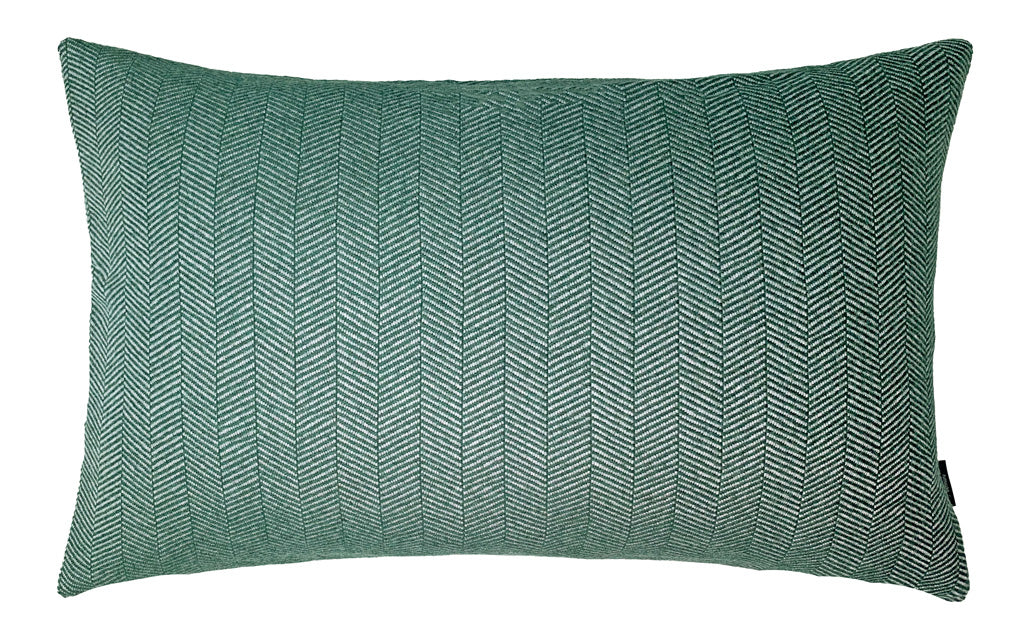 Colorado Kissenhülle von Eagle Products aus 100 % Merino-Schurwolle mit Fischgratmuster Reißverschluss, Made in Germany, Größe M, Farbe Dunkelgrün