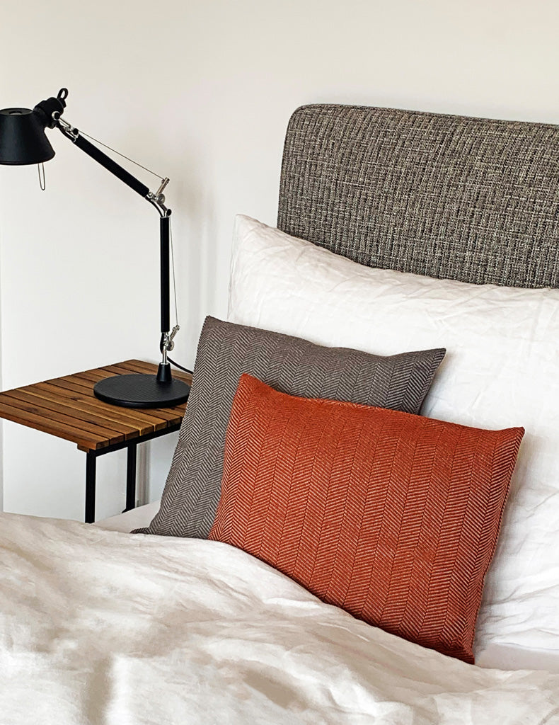 Colorado Kissenhülle von Eagle Products aus 100 % Merino-Schurwolle mit Fischgratmuster Reißverschluss, Made in Germany, verschiedene Größen