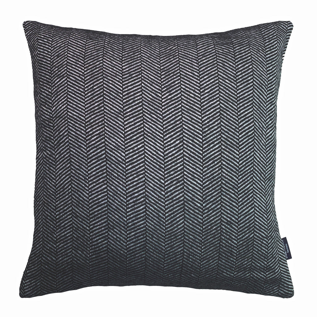 Colorado Kissenhülle von Eagle Products aus 100 % Merino-Schurwolle mit Fischgratmuster Reißverschluss, Made in Germany, Größe S, Farbe Schwarz