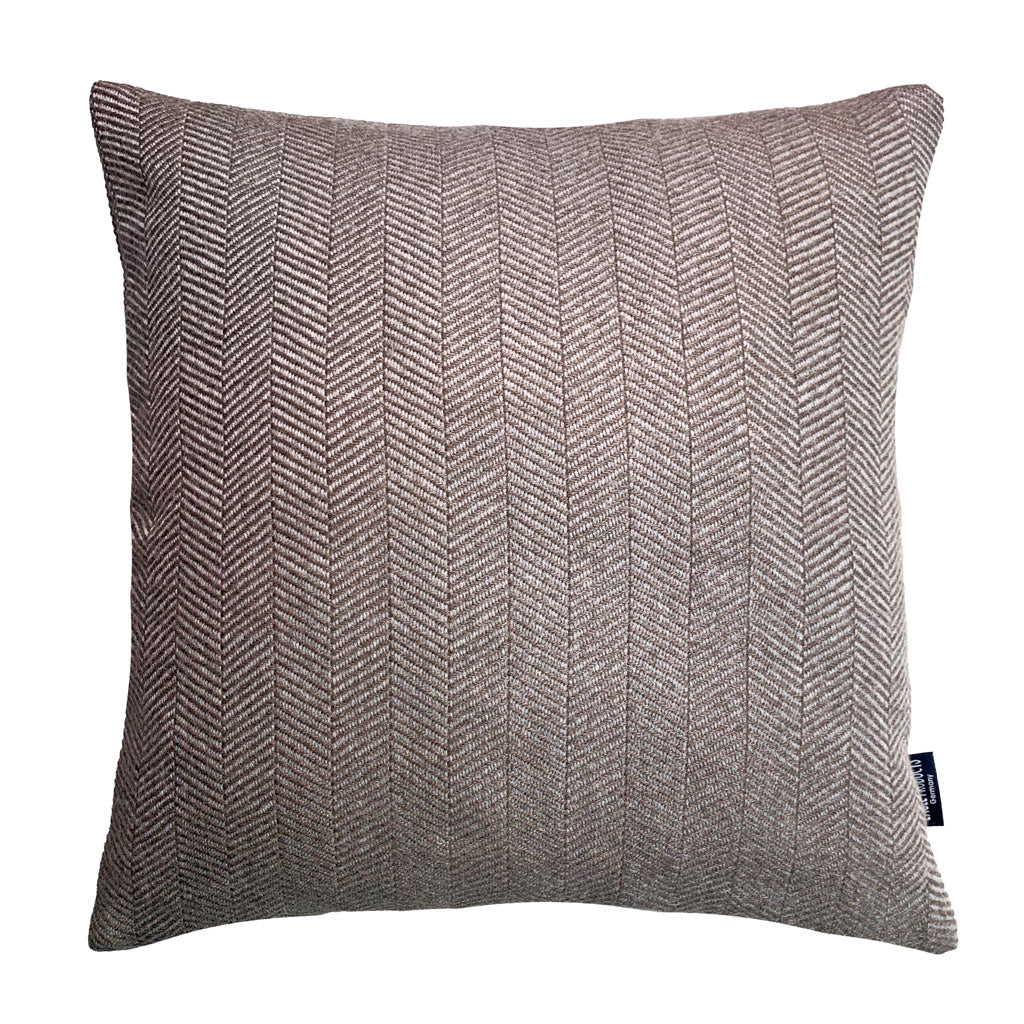 Colorado Kissenhülle von Eagle Products aus 100 % Merino-Schurwolle mit Fischgratmuster Reißverschluss, Made in Germany, Größe S, Farbe Schlamm