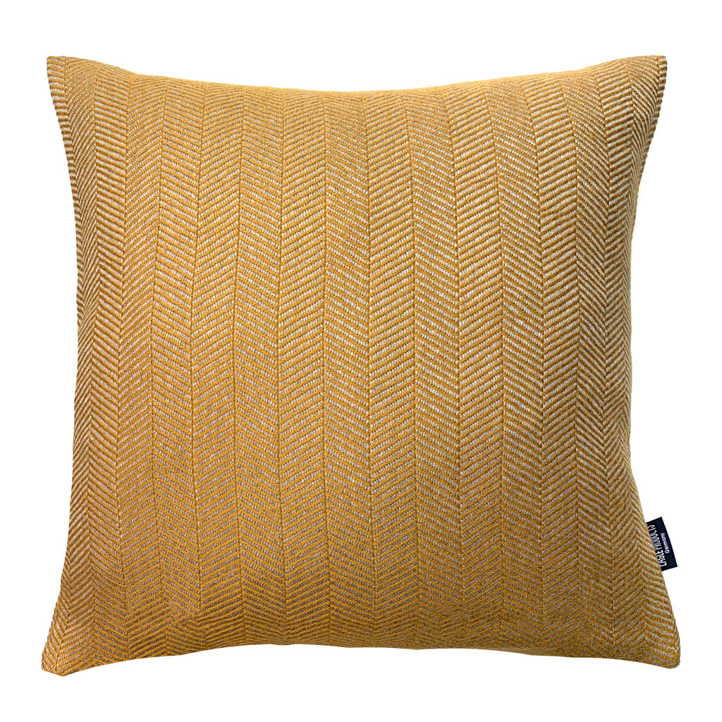 Colorado Kissenhülle von Eagle Products aus 100 % Merino-Schurwolle mit Fischgratmuster Reißverschluss, Made in Germany, Größe S, Farbe Gold
