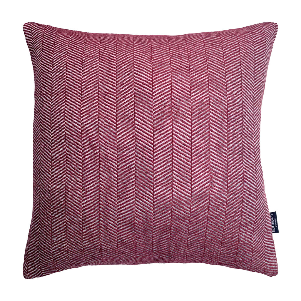 Colorado Kissenhülle von Eagle Products aus 100 % Merino-Schurwolle mit Fischgratmuster Reißverschluss, Made in Germany, Größe S, Farbe Burgund