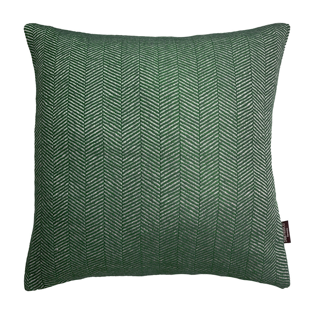 Colorado Kissenhülle von Eagle Products aus 100 % Merino-Schurwolle mit Fischgratmuster Reißverschluss, Made in Germany, Größe S, Farbe Dunkelgrün