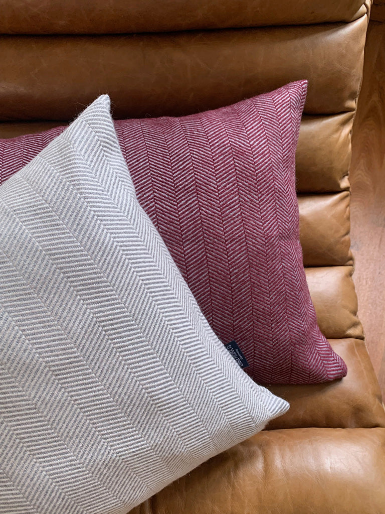 Colorado Kissenhülle von Eagle Products aus 100 % Merino-Schurwolle mit Fischgratmuster Reißverschluss, Made in Germany