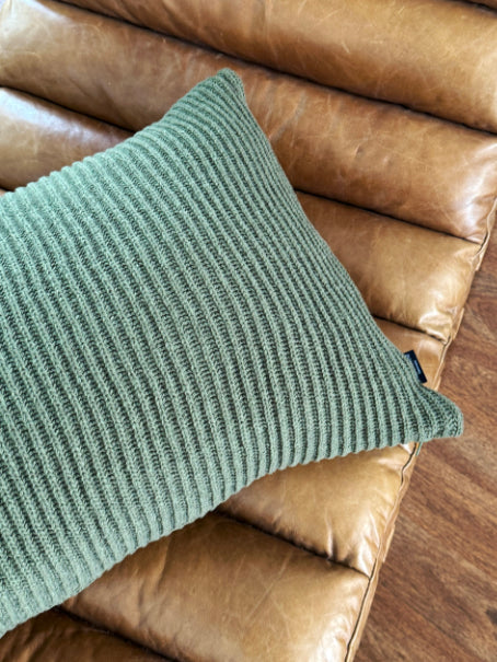 Kissenbezug Malmö aus Schurwolle von Eagle Products, Größe M rechteckig in der Farbe Salbei