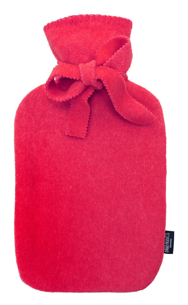 Wärmflasche Tony von Eagle Products mit Bezug aus Fleece in der Farbe Rot