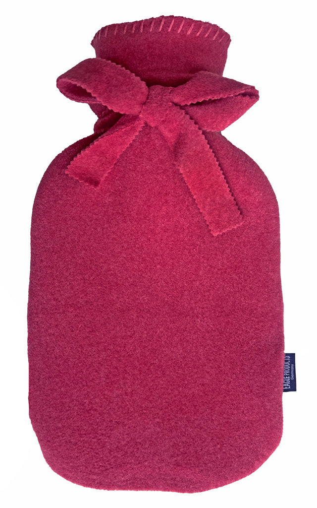 Wärmflasche Tony von Eagle Products mit Bezug aus Fleece in der Farbe Merlot