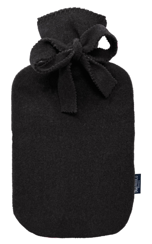Wärmflasche Tony von Eagle Products mit Bezug aus Fleece in der Farbe Schwarz