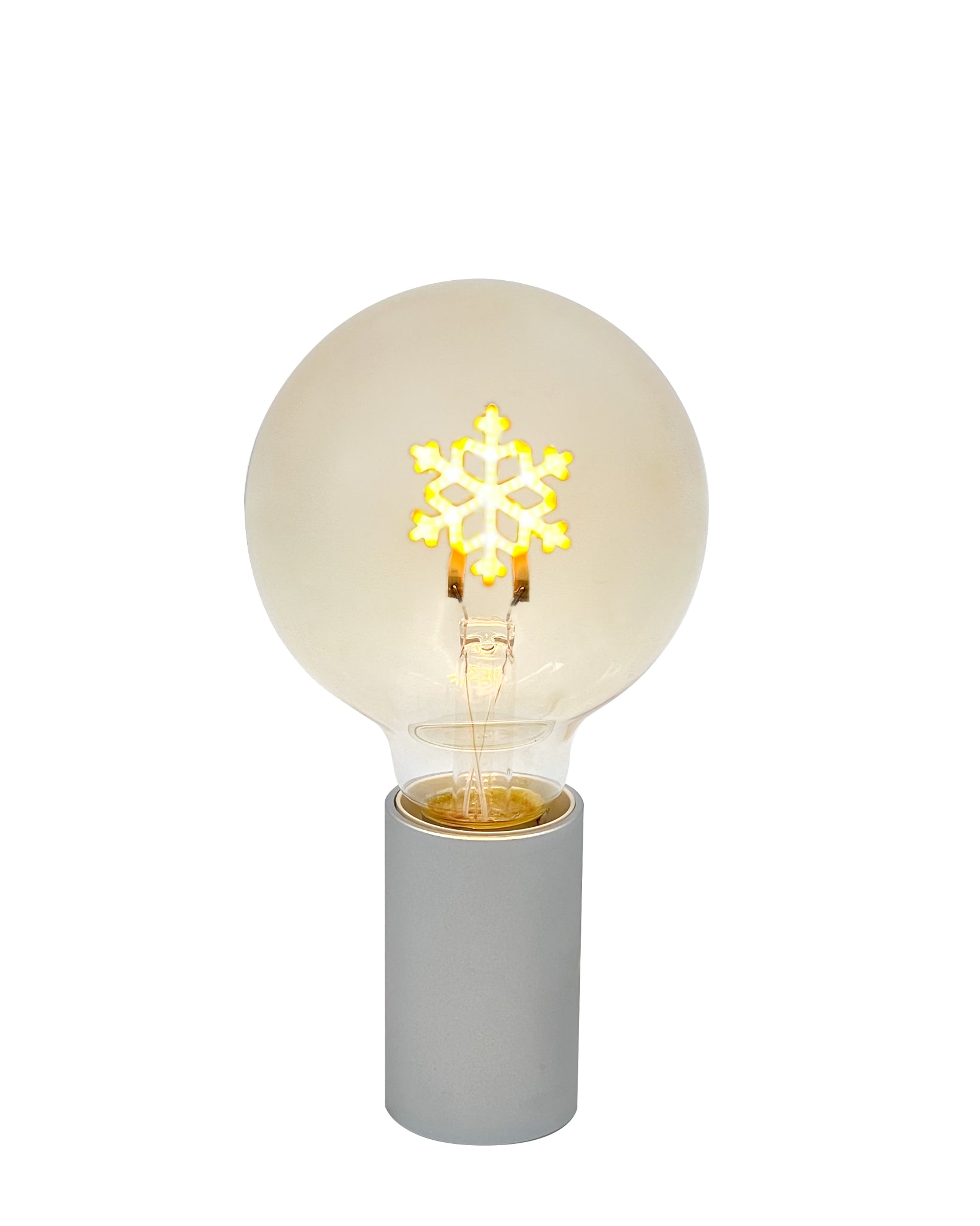 Sompex Filament Glühlampe mit leuchtender Schneeflocke und Sockel Tobi
