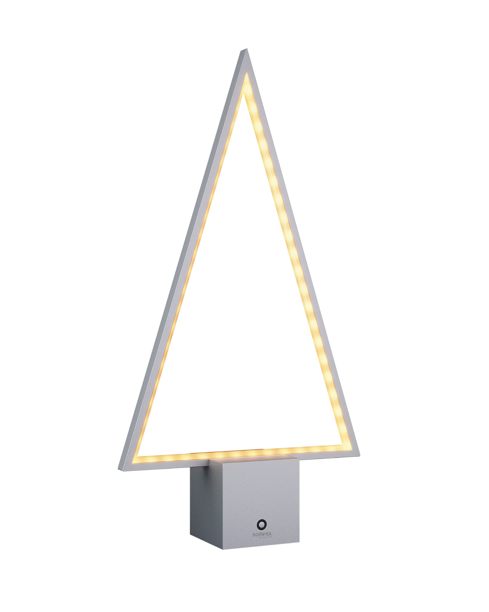 Silberfarbene Pine LED Akku-Tischleuchte von Sompex in Tannenbaum-Form, 47 cm hoch