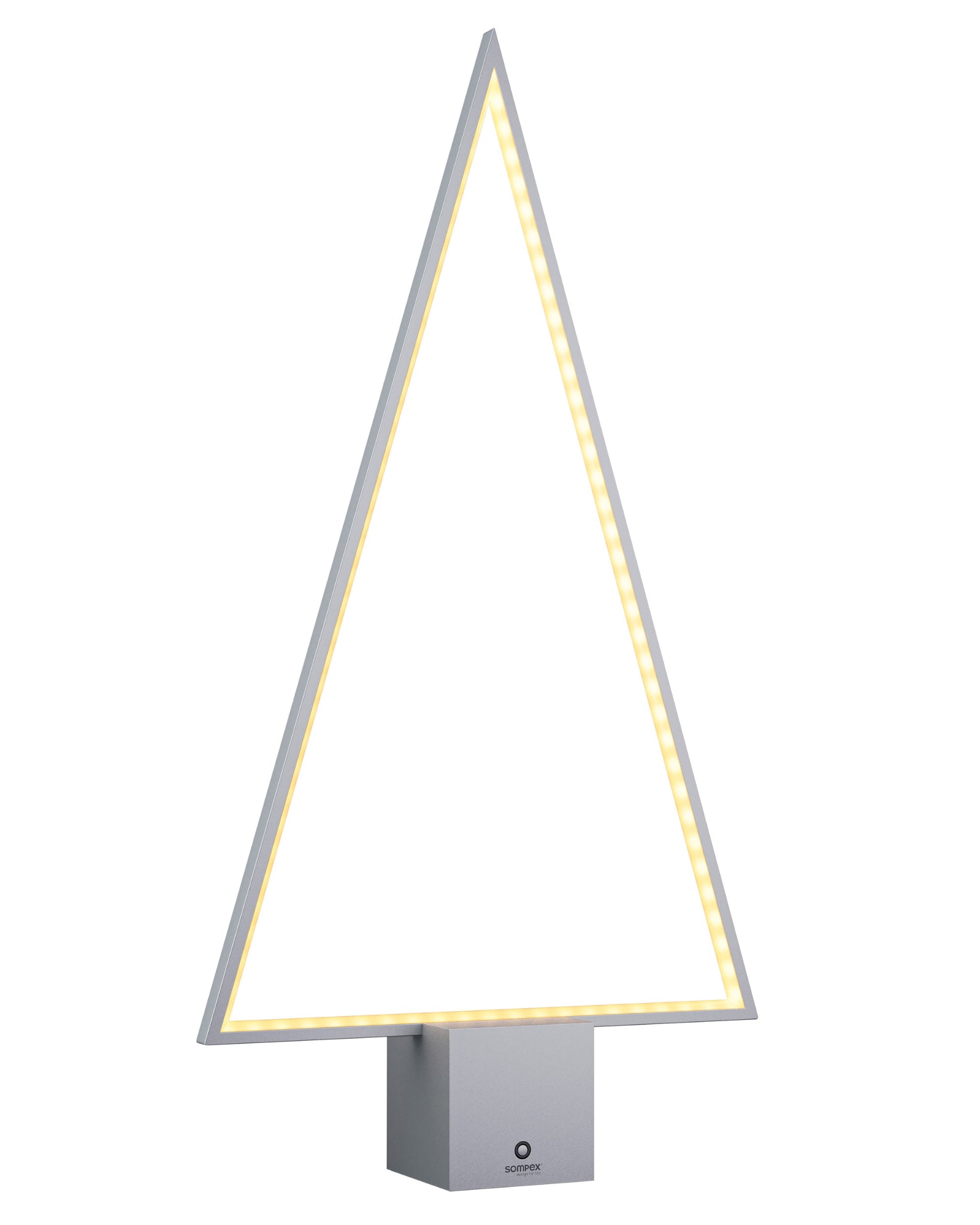 Silberfarbene Pine LED Akku-Tischleuchte von Sompex in Tannenbaum-Form, 66 cm hoch