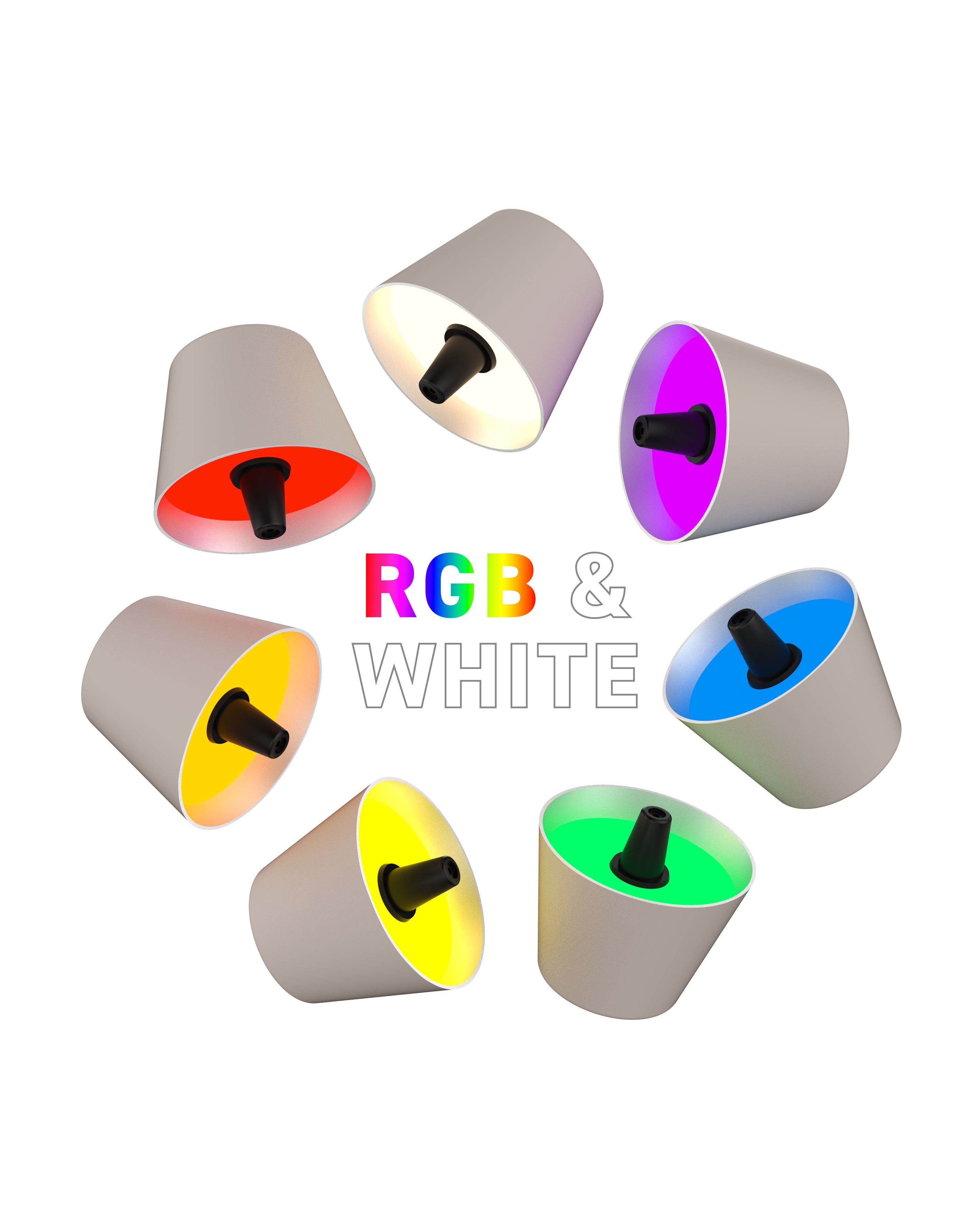 Schwarze Sompex TOP 2.0 Flaschenleuchte mit Akku für weißes und farbiges Licht