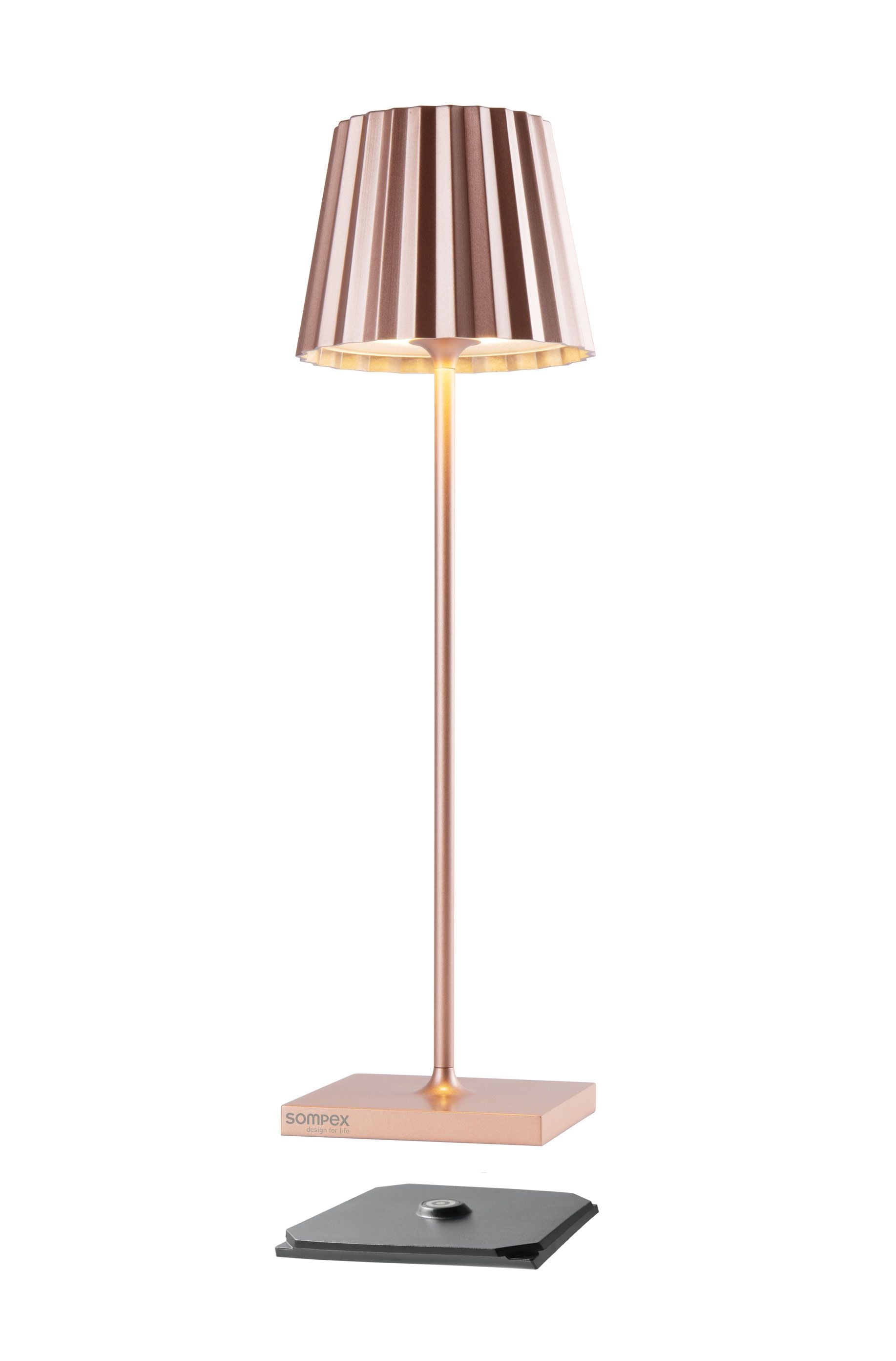 Sompex Akku Tischleuchte Troll 2.0 für kabelloses Licht, Farbe Kupfer