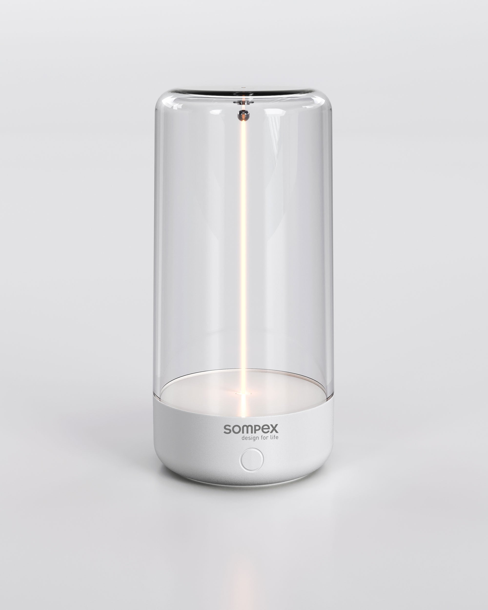Tischleuchte Pulse von Sompex mit beweglichem Filament für kabelloses Licht, Farbe weiß