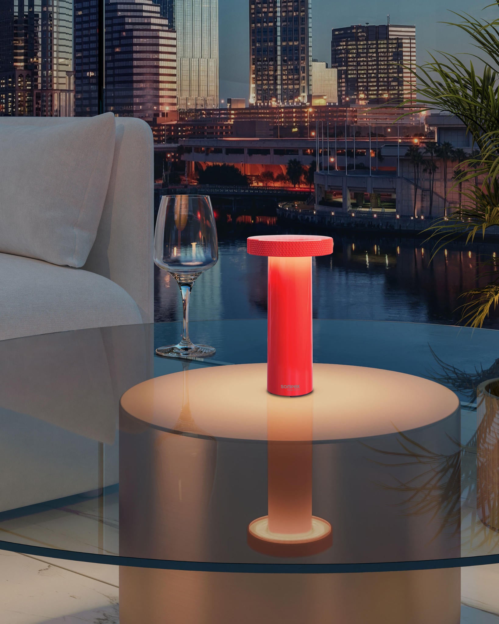 Sompex Tischleuchte Volume mit Akku, Farbe Neon Orange