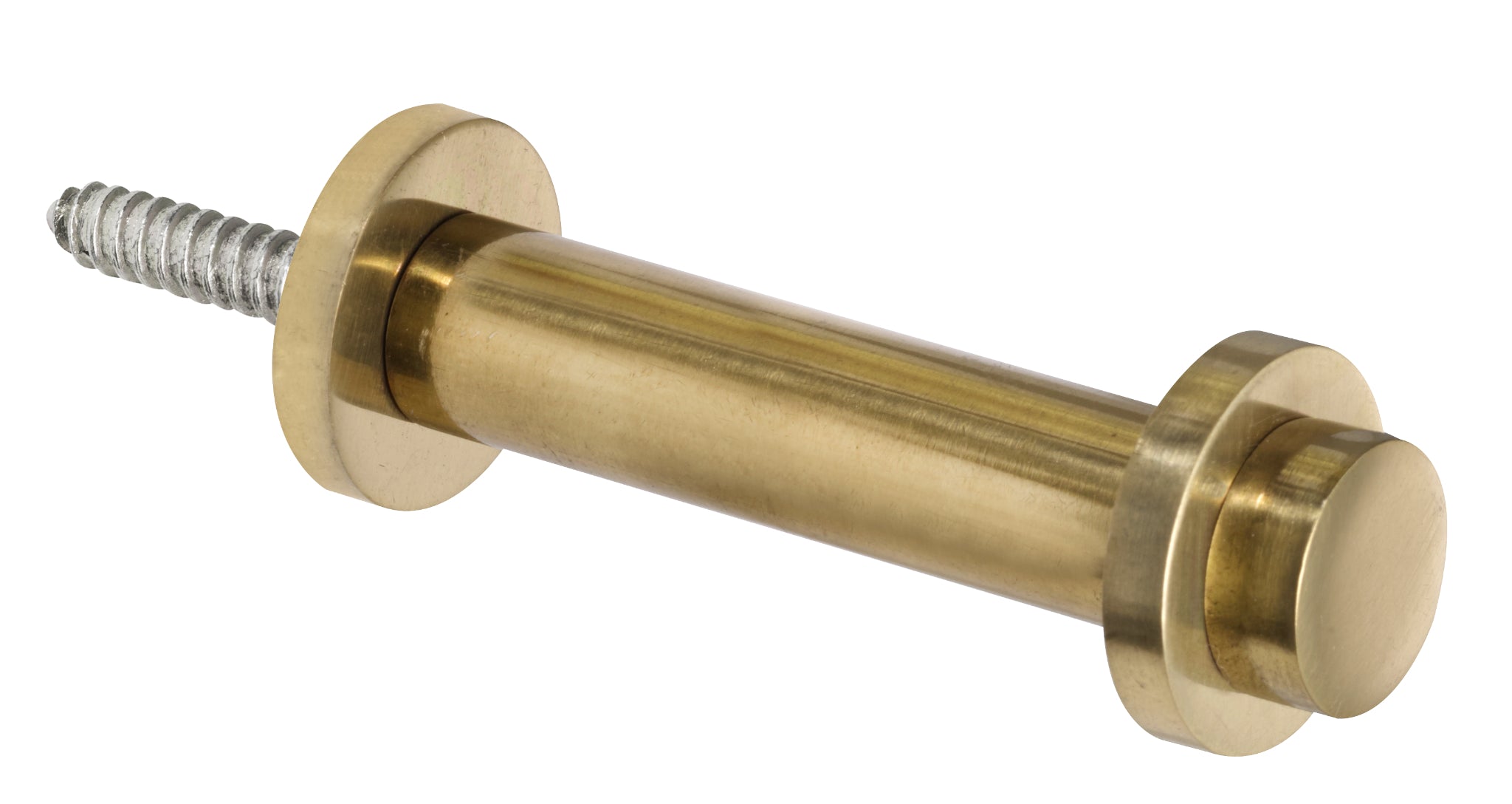 Garderobenhaken "Hermann Schwerter" mit Scheibe, Messing poliert, kleine Größe