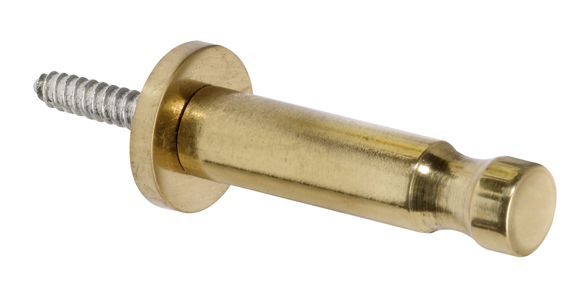 Garderobenhaken "Hermann Schwerter" mit Rille, Messing poliert, kleine Größe