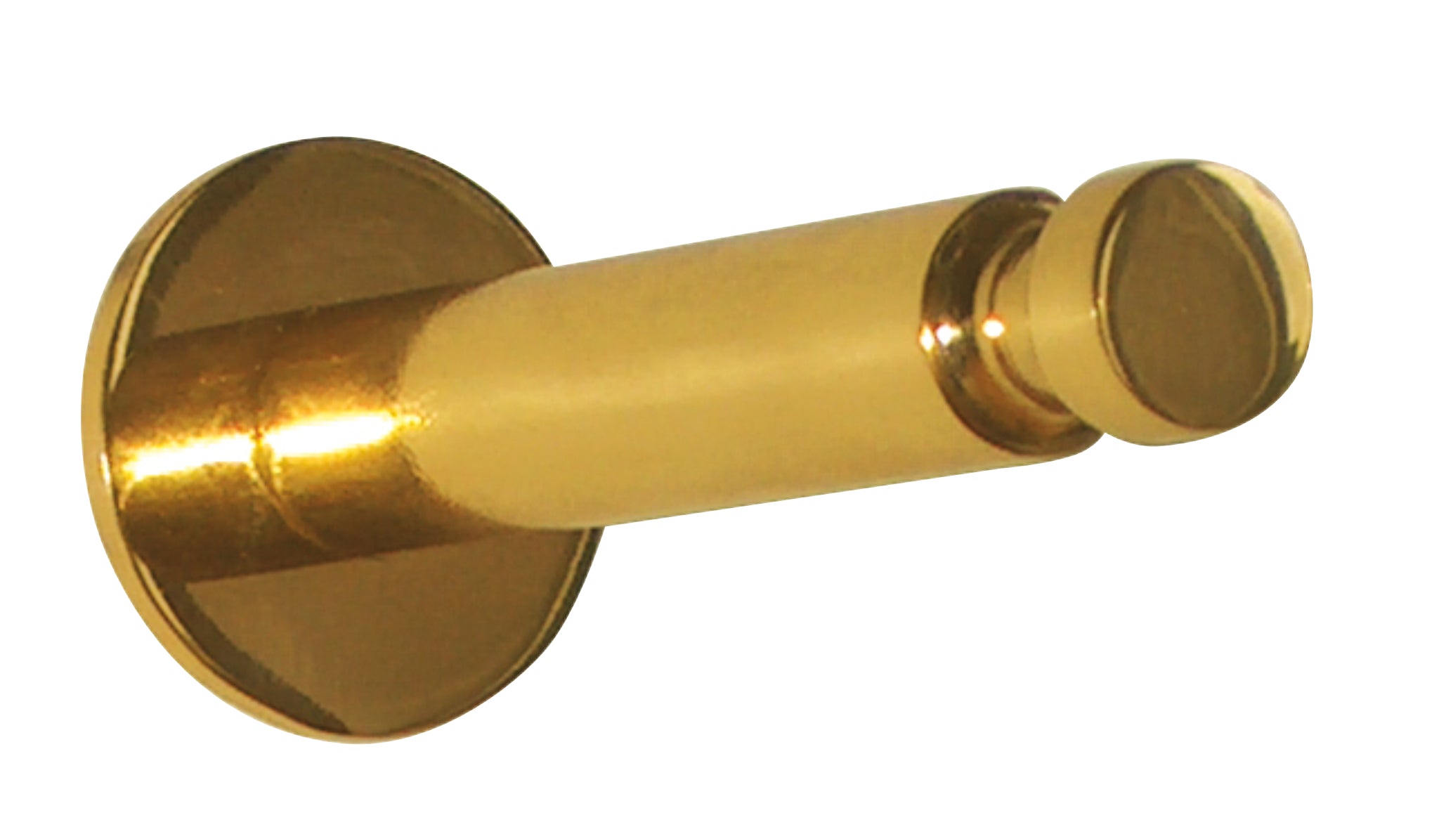 Garderobenhaken "Hermann Schwerter" mit Rille, Messing poliert, große Größe