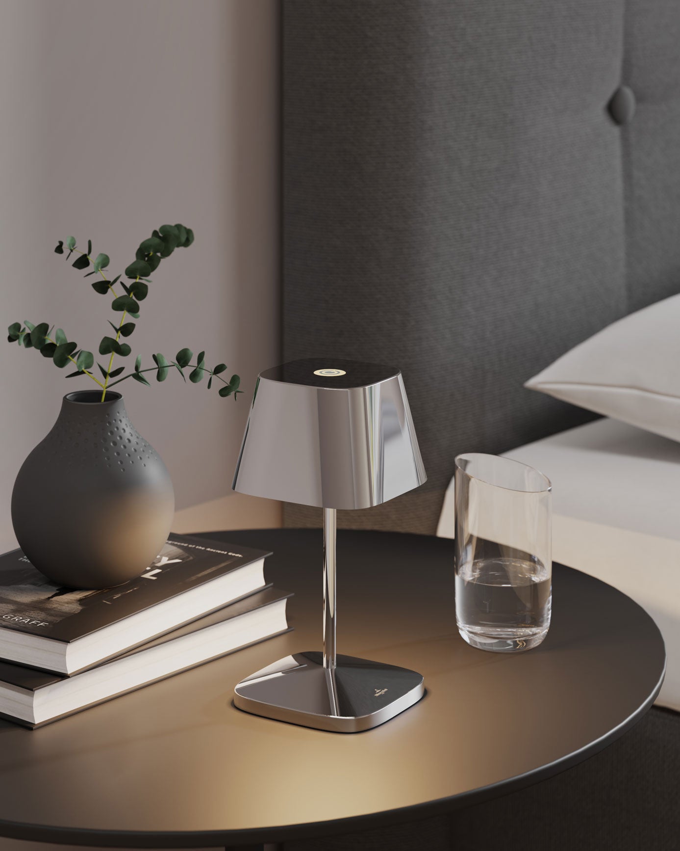 Akku-Tischleuchte Neapel RC von Villeroy & Boch in Chrom