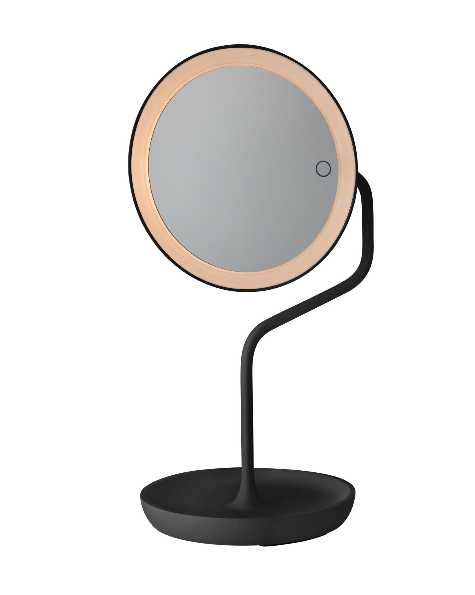 Versailles Kosmetikspiegel mit LED-Beleuchtung und 5fach Vergrößerung von Villeroy & Boch, Farbe Schwarz, inklusive Ablage für Schmuck