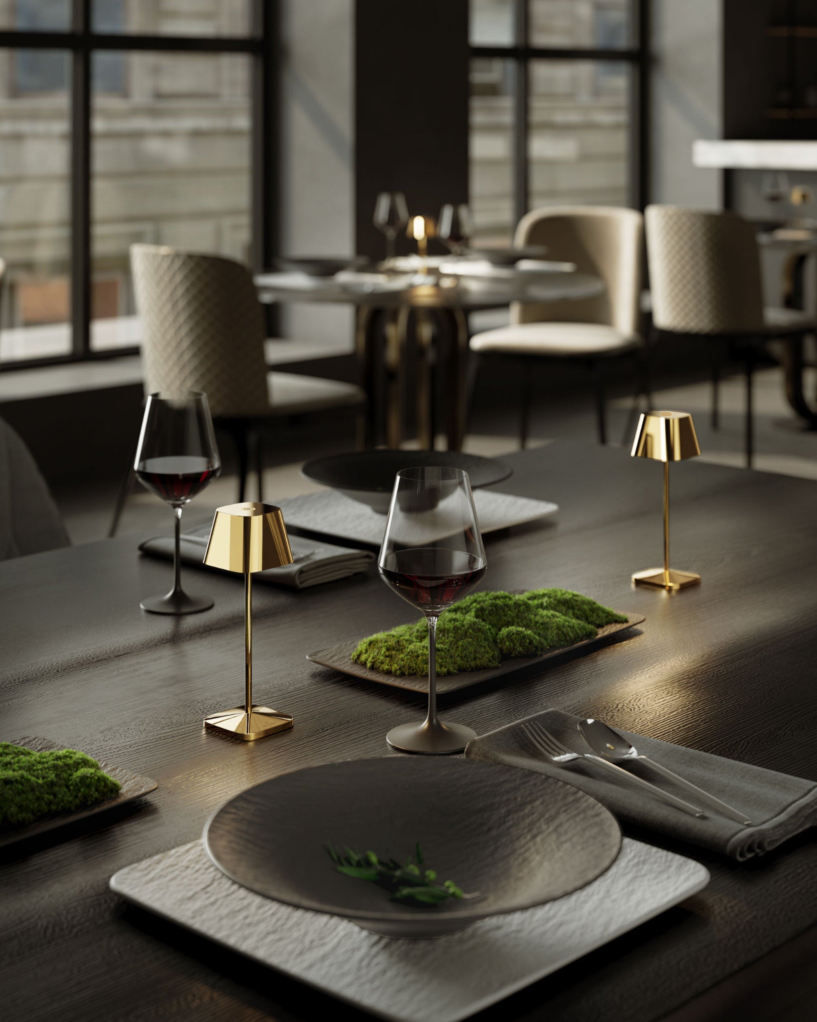 Akku Tischleuchte Neapel RC von Villeroy & Boch, neue Generation, kompatibel mit RC Fernbedienung, Farbe Gold