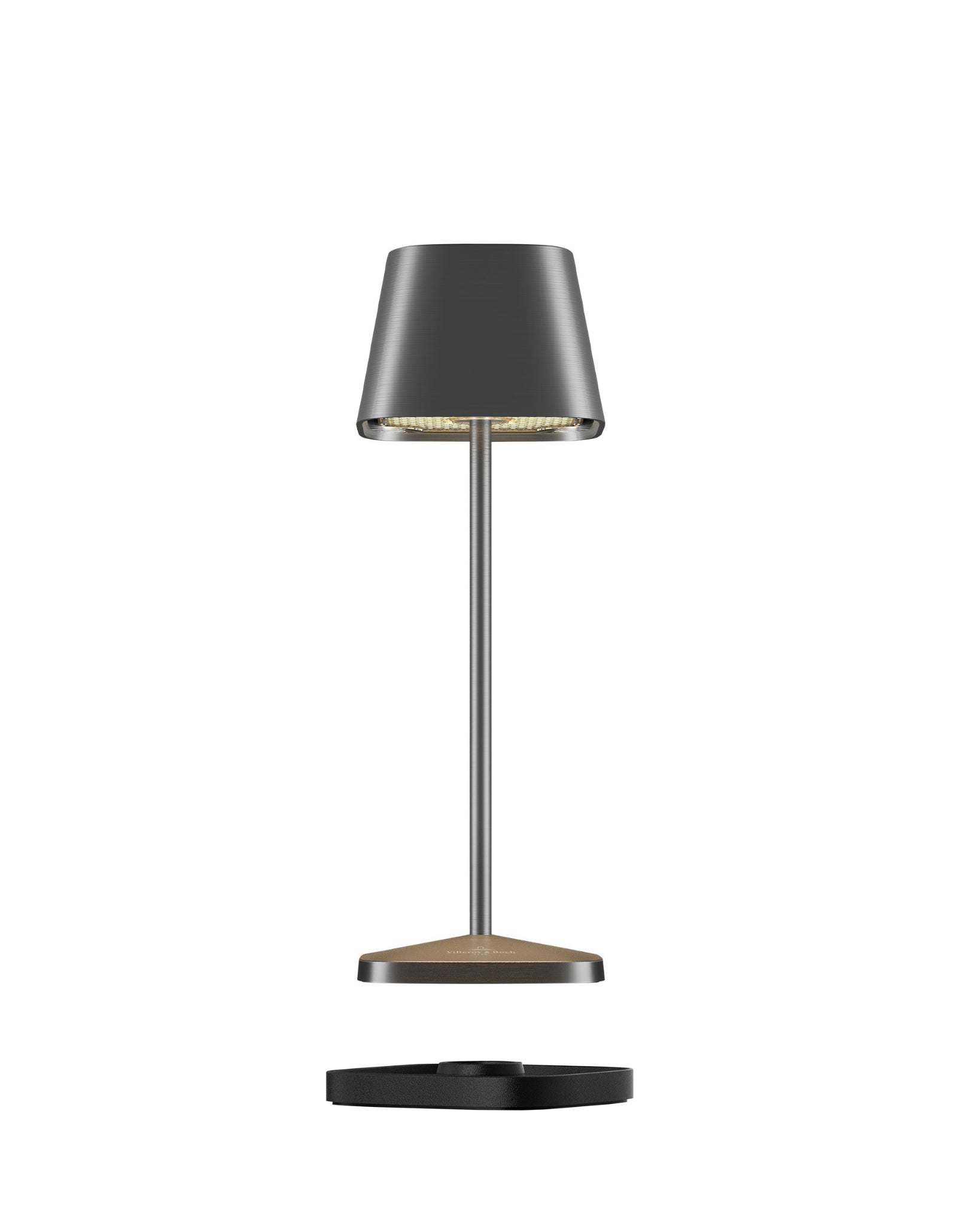 Akku Tischleuchte Neapel RC von Villeroy & Boch, neue Generation, kompatibel mit RC Fernbedienung, Farbe Graphit gebürstet