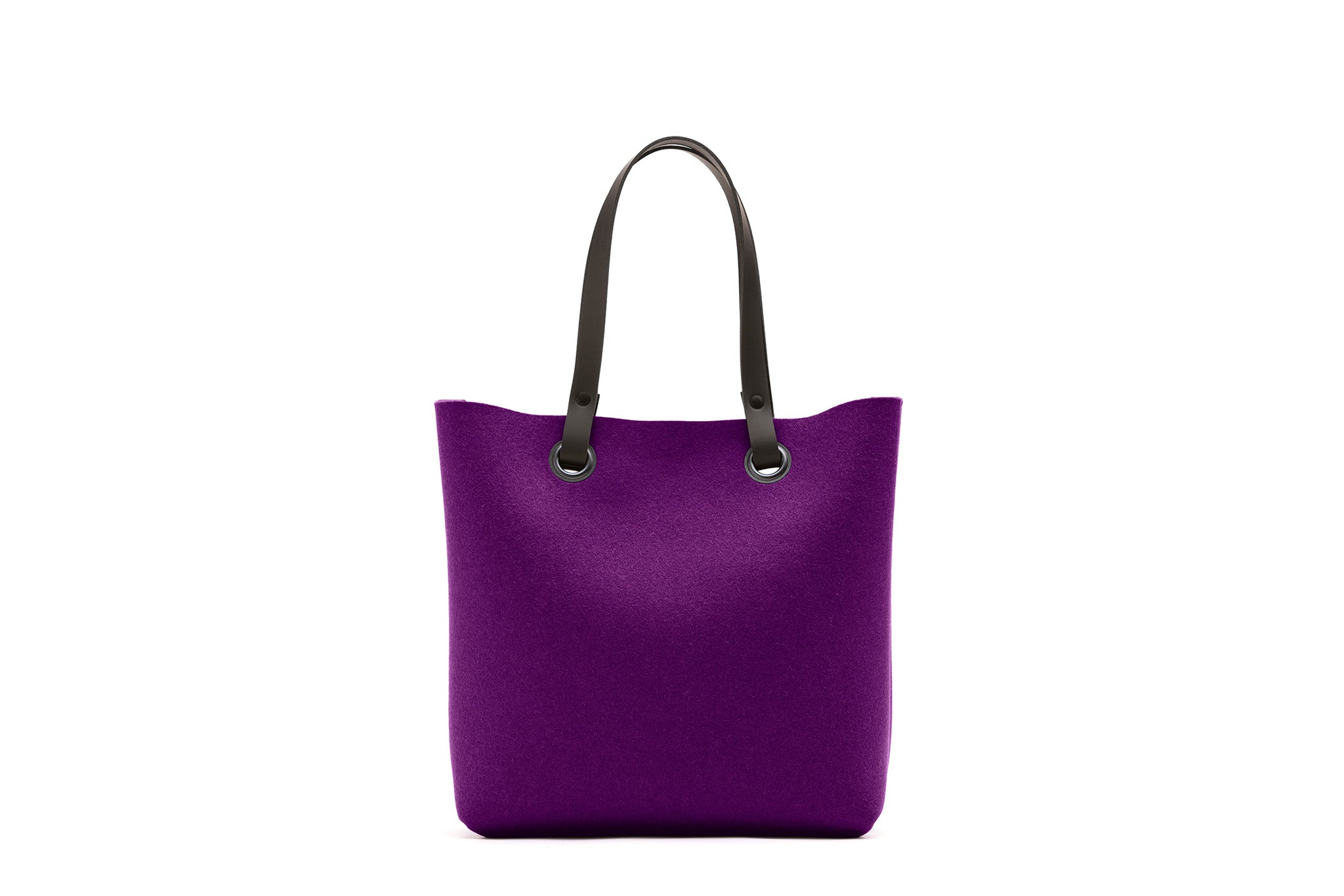 Hey-Sign Shopper-Tasche aus Filz mit Lederhenkeln, Größe S, Farbe Pflaume