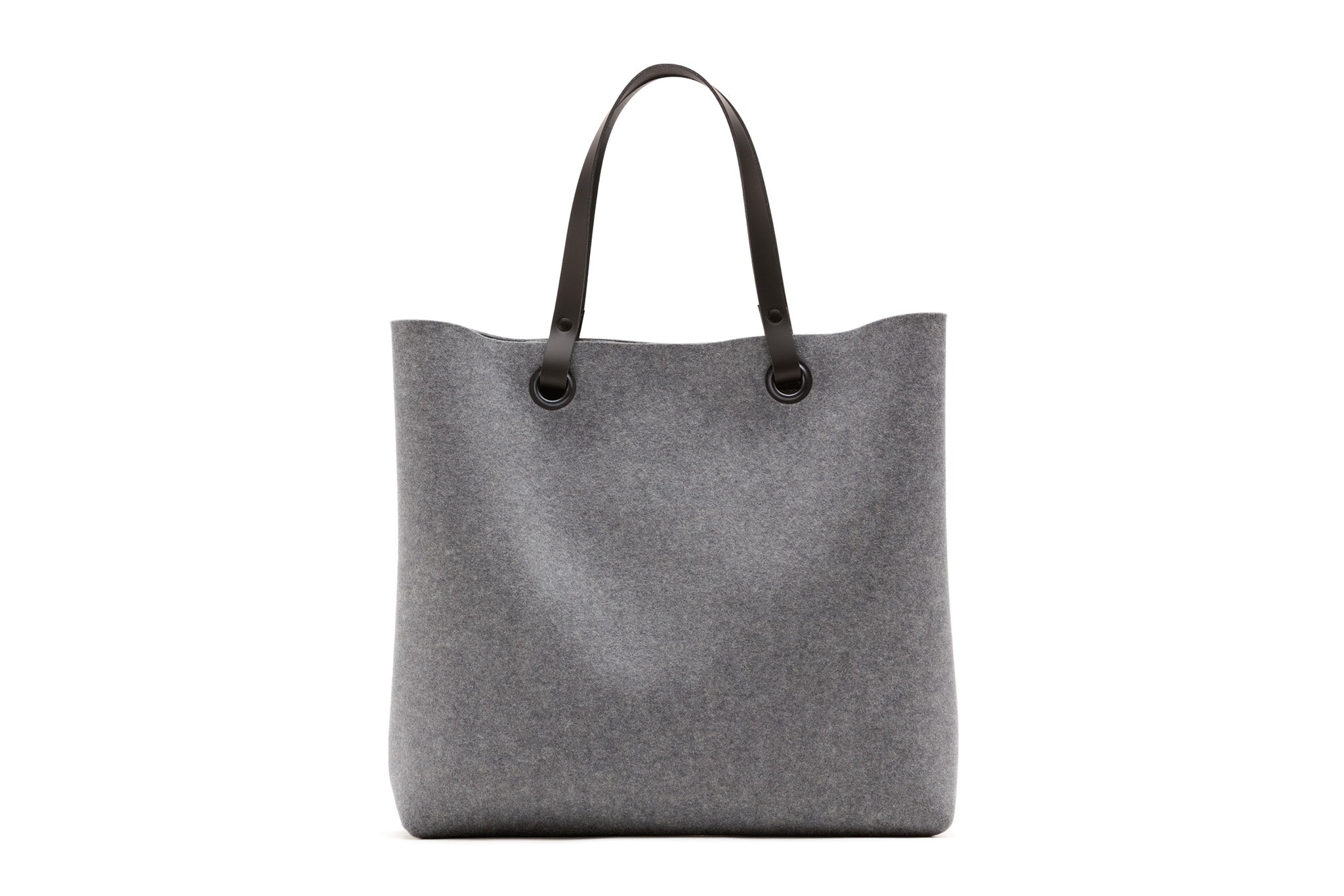 Hey-Sign Shopper-Tasche aus Filz mit Lederhenkeln, Größe L, Farbe Anthrazit