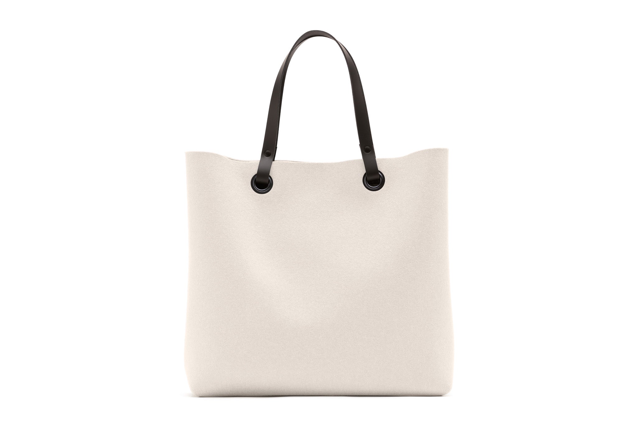 Hey-Sign Shopper-Tasche aus Filz mit Lederhenkeln, Größe L, Farbe Wollweiß