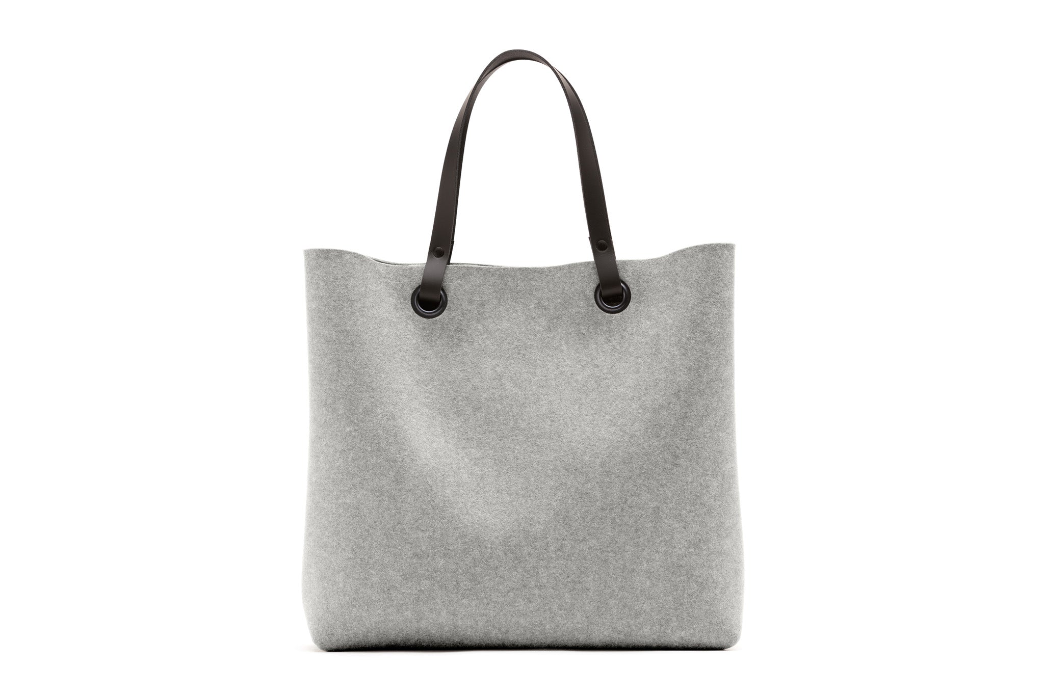 Hey-Sign Shopper-Tasche aus Filz mit Lederhenkeln, Größe L, Farbe Hellmeliert