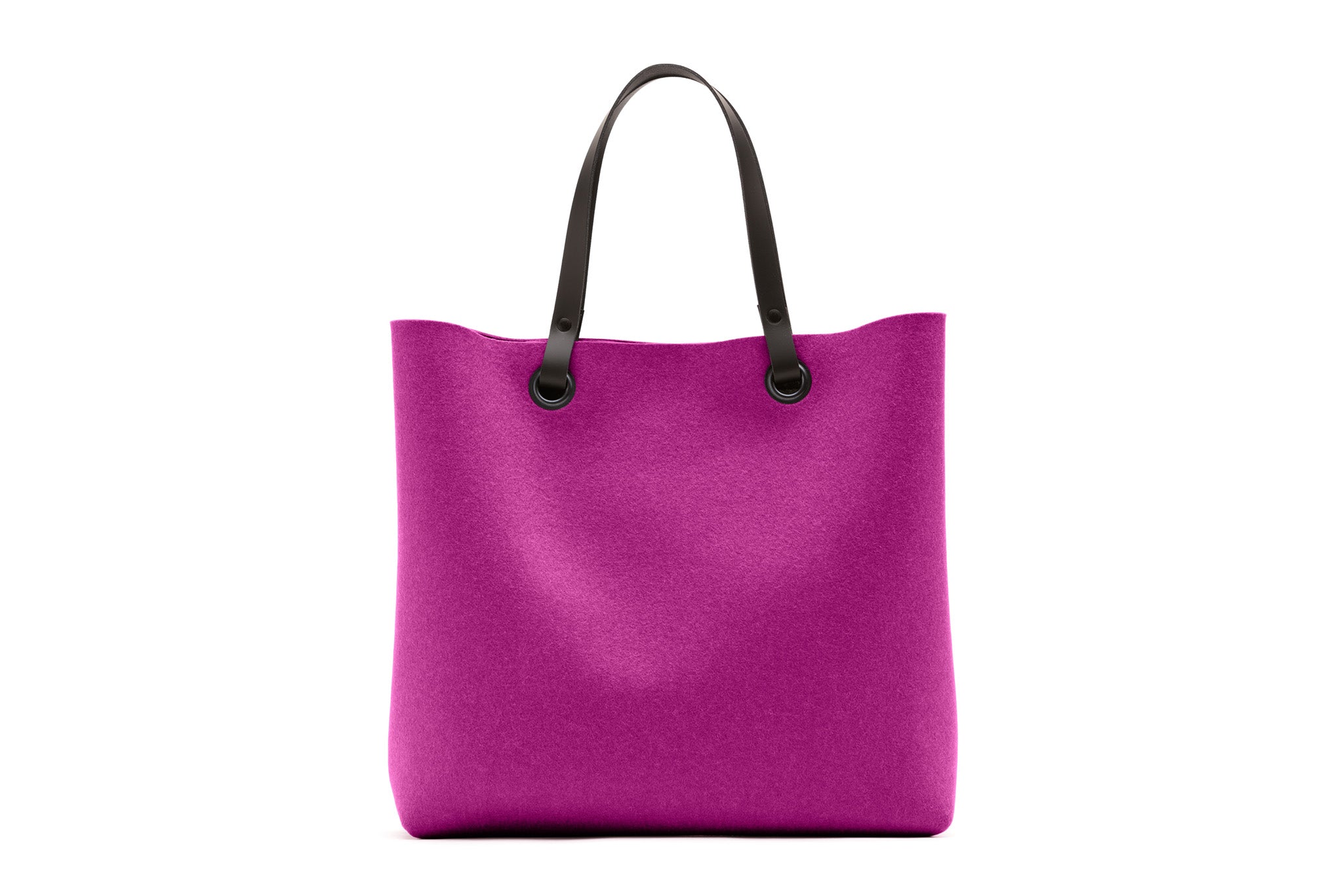 Hey-Sign Shopper-Tasche aus Filz mit Lederhenkeln, Größe L, Farbe Pink
