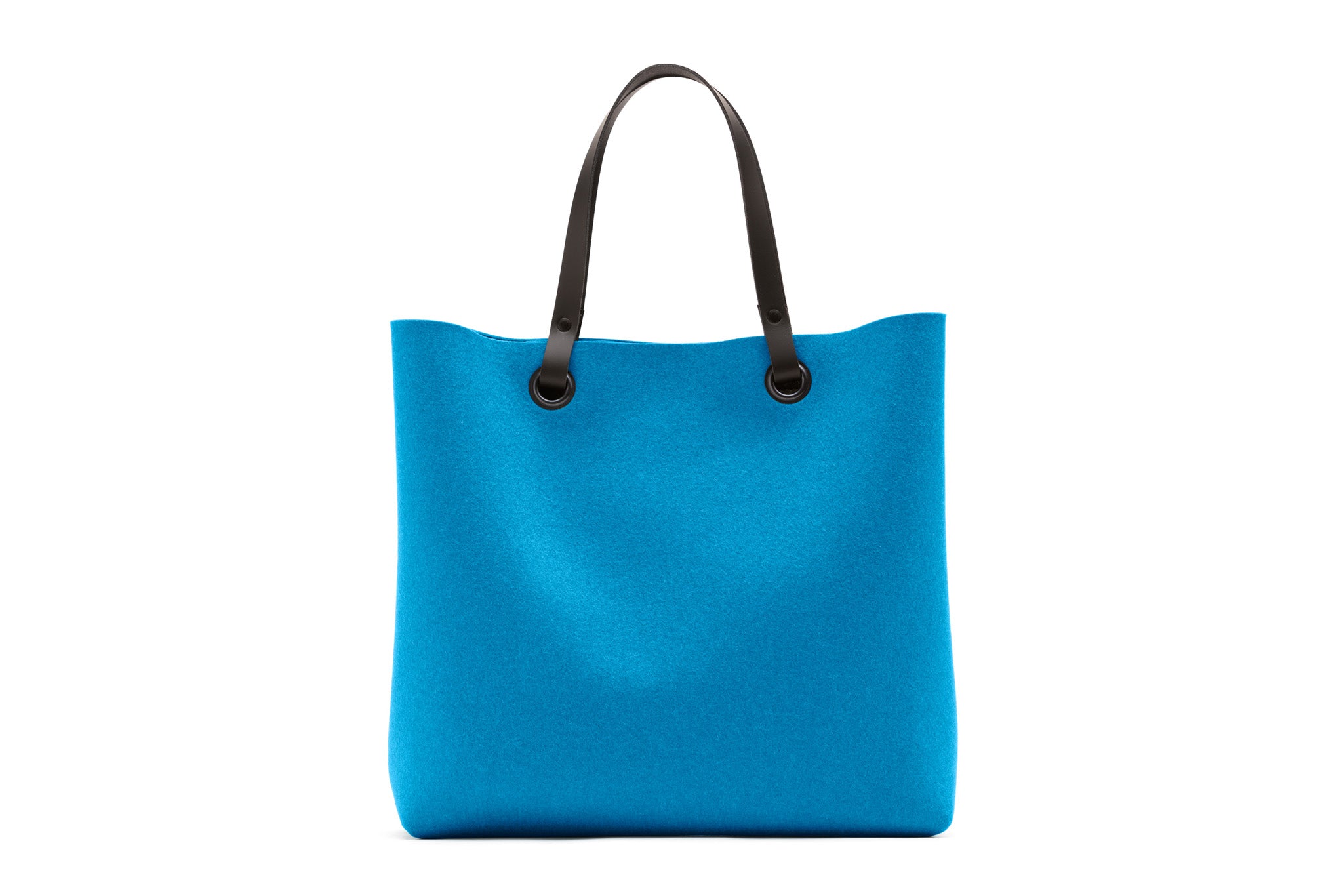 Hey-Sign Shopper-Tasche aus Filz mit Lederhenkeln, Größe L, Farbe Petrol