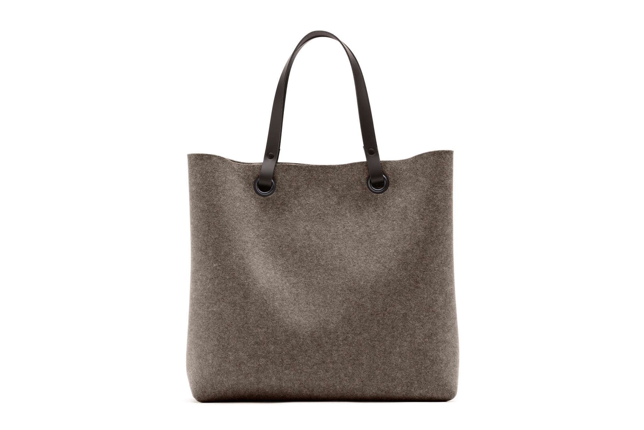 Hey-Sign Shopper-Tasche aus Filz mit Lederhenkeln, Größe L, Farbe Pepper