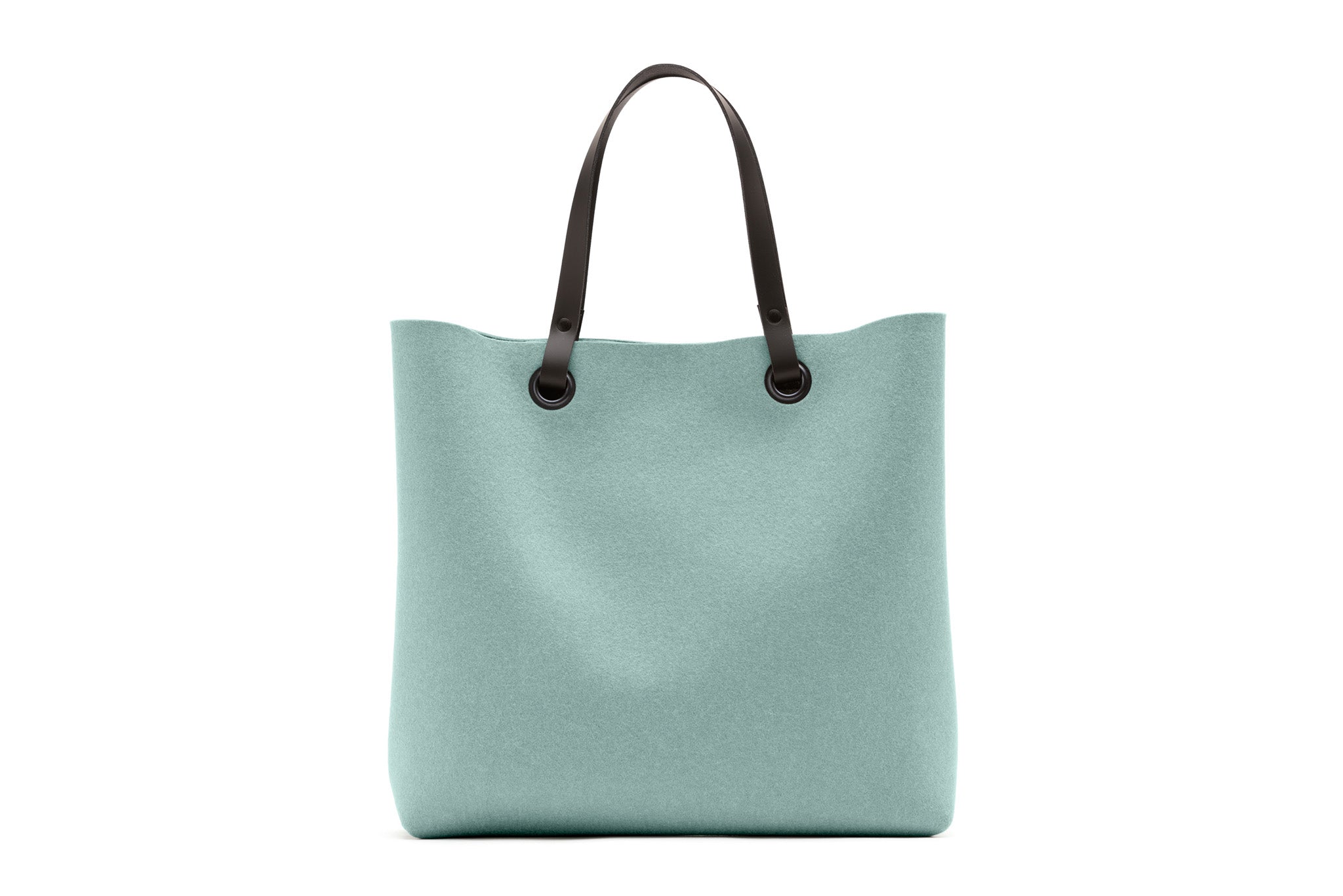Hey-Sign Shopper-Tasche aus Filz mit Lederhenkeln, Größe L, Farbe Aqua