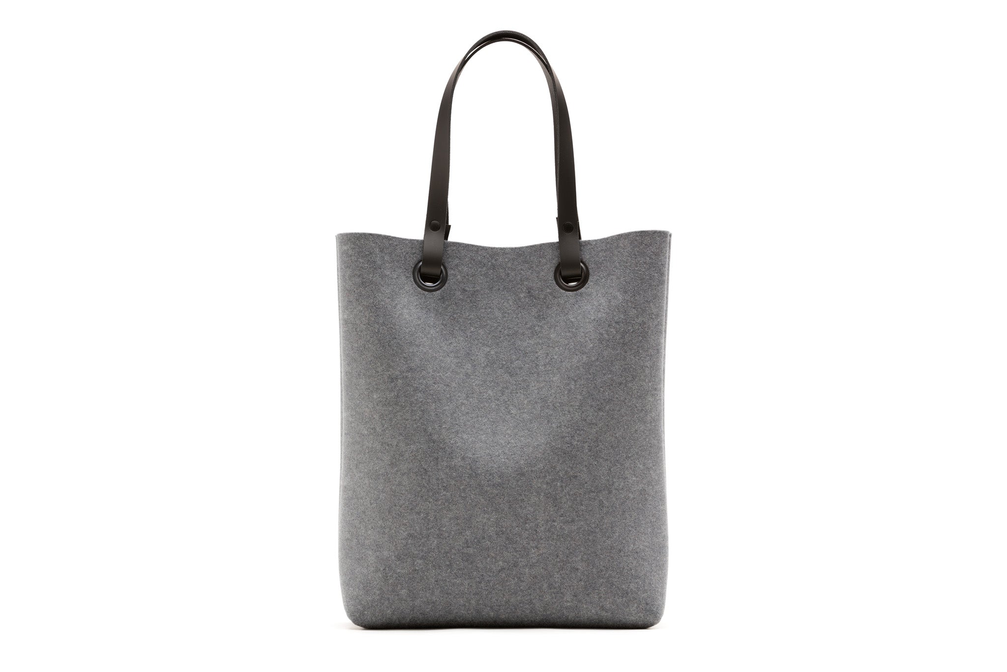 Hey-Sign Shopper-Tasche aus Filz mit Lederhenkeln, Größe M, Farbe Anthrazit